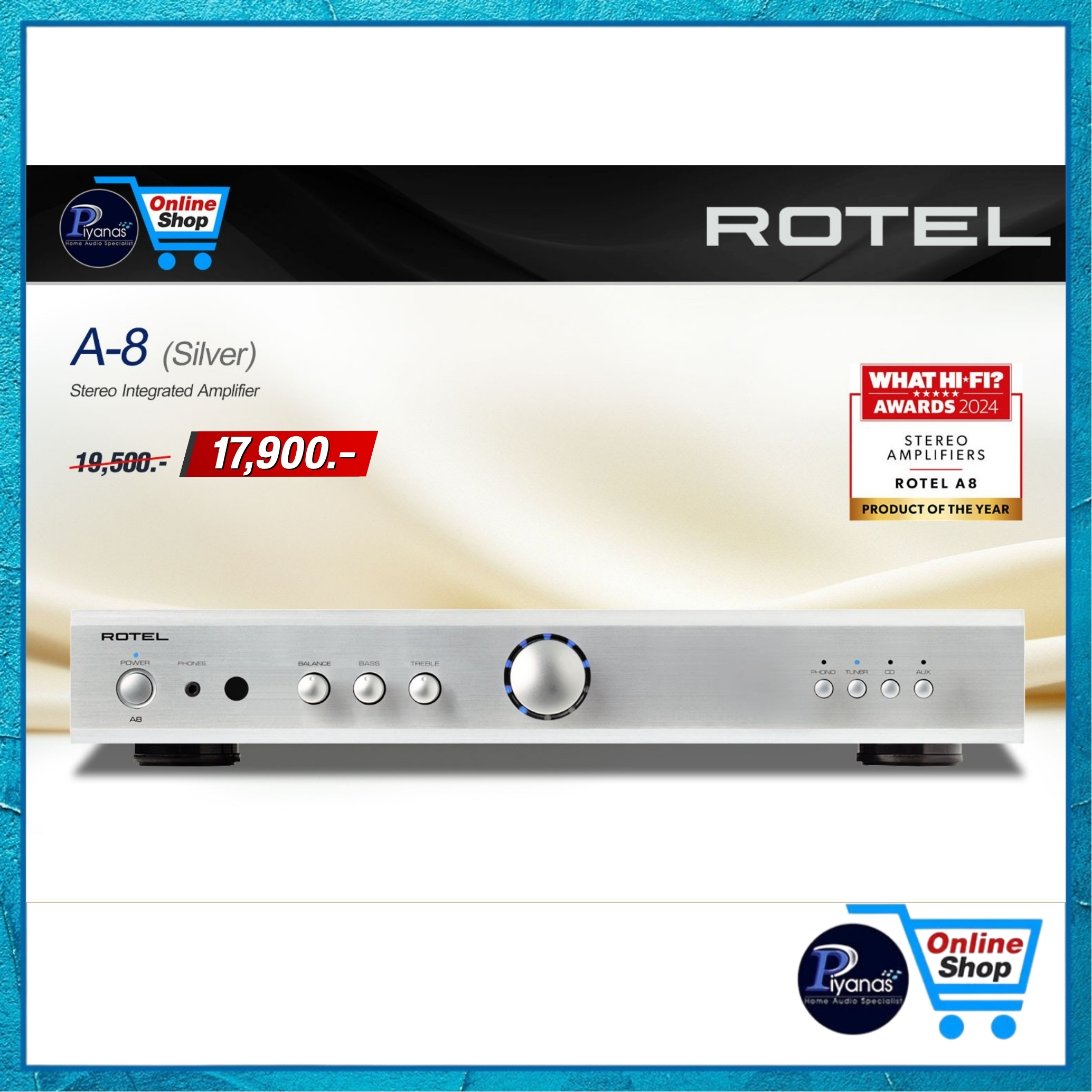 อินทิเกรตแอมป์ ROTEL : A-8 (SILVER)_4